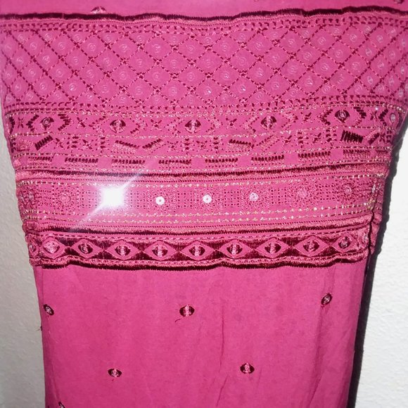 Chelsea & Violet Sleeveless Burgundy Fringe Dress - Picture 6 of 8